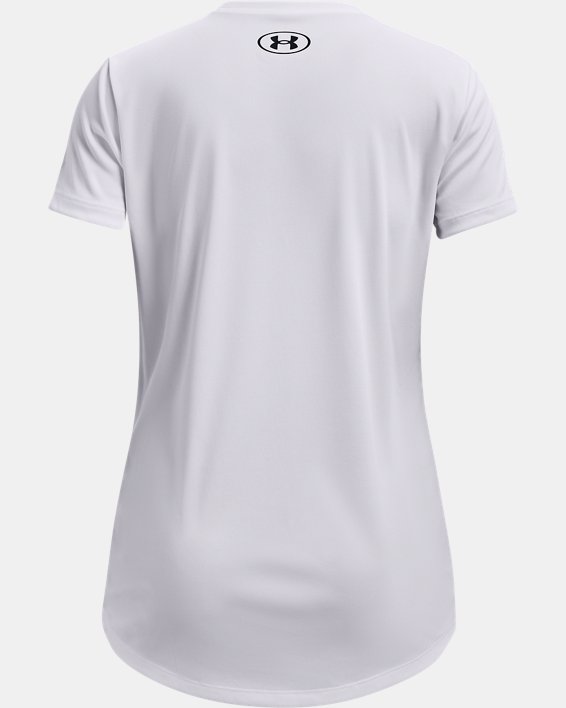 Girls' UA Tech™ Big Logo Short Sleeve, White, pdpMainDesktop image number 1